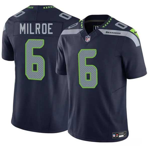 Men & Women & Youth Seattle Seahawks #6 Jalen Milroe Navy 2025 F.U.S.E. Vapor Limited Stitched Jersey->seattle seahawks->NFL Jersey